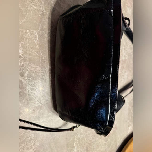 Vintage Hobo black leather shoulder bag convertible strap satchel - Picture 6 of 13